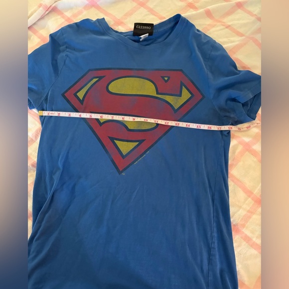 Vintage Superman Logo Blue T-Shirt women’s size Large - Picture 3 of 6
